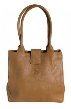 Red Dog camel leather handbag